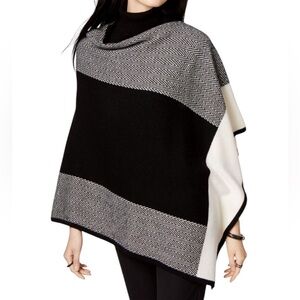 Charter Club 100% Cashmere Color Block Poncho